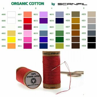 Scanfil 4825 Oranje Bruin - Organic Cotton naaigaren 