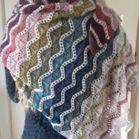 Breipakket shawl True Colors (met engelstalig patroon)