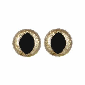 Opry Glitter kattenogen - licht Goud 12mm