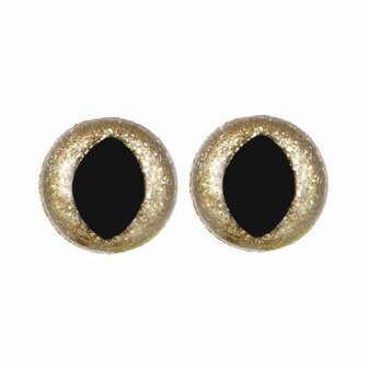 Opry Glitter kattenogen - licht Goud 15mm