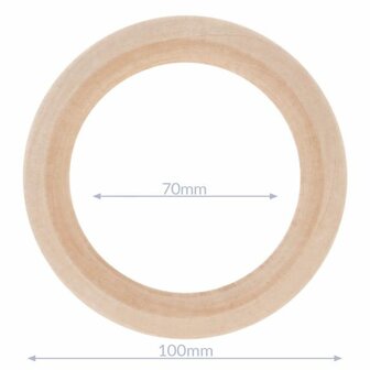 Houten bijtring naturel 10 cm buitenmaat