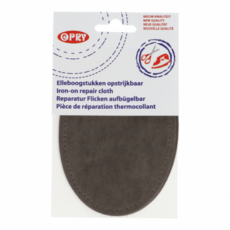 Opry Elleboogstukken opstrijkbaar rond - Grijs 002