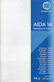 Borduurstof Aida 14 count Wit