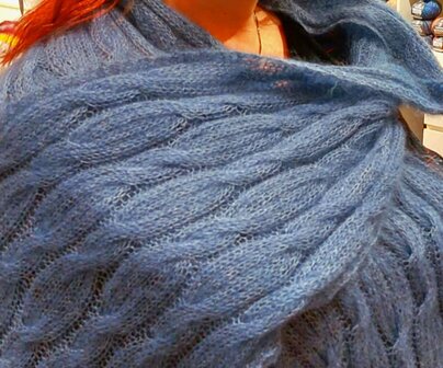 Fluffy Lace Cable Shawl - KnitKit