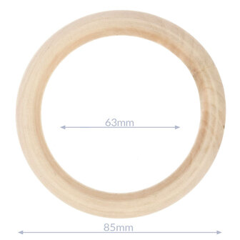 Houten bijtring naturel 8.5 cm buitenmaat