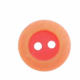 Knoopje tweekleurig, 15 mm - Rood Oranje