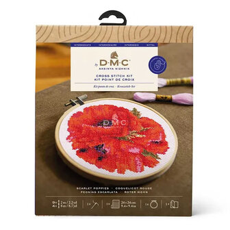 DMC Borduurkit Scarlet Poppies
