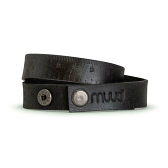 MUUD Fibi - Handgemaakte leren liniaal armband 