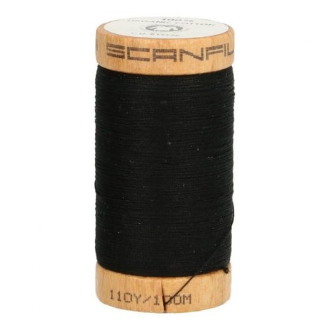 Scanfil - 4808 Zwart - Organic Cotton naaigaren 