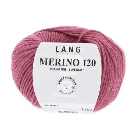 Lang Yarns Merino 120 - 365 Raspberry Melange 