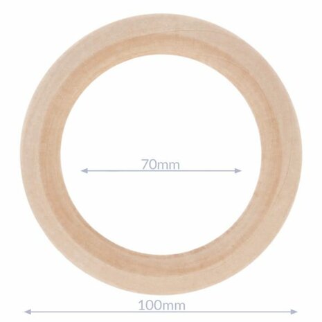 Houten bijtring naturel 10 cm buitenmaat