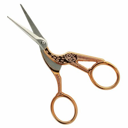 Borduurschaar Ooievaar - rosé goud - 11,5 cm