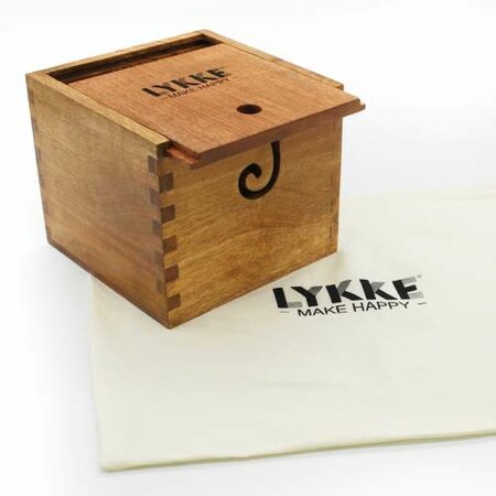 LYKKE Crafts - Mangowood Oversized Yarn Box met fluwelen opberghoes.