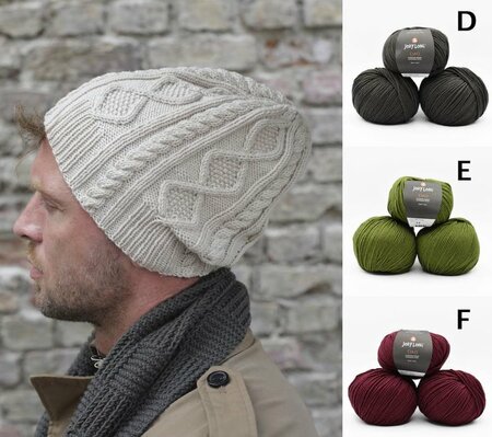 Jody Long breipakket F - Slouchy Muts Martin kleur wijnrood