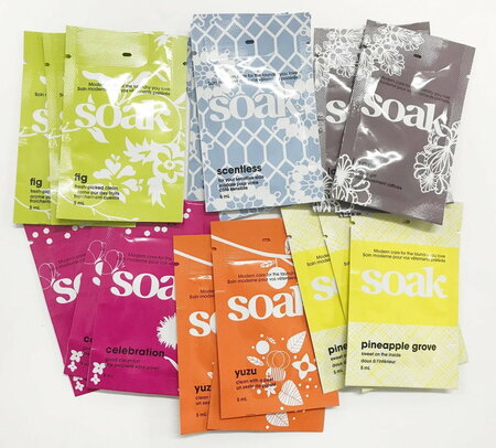 Soak Wasmiddel setje van 7 geuren mini sachets - 7 x 5 ml
