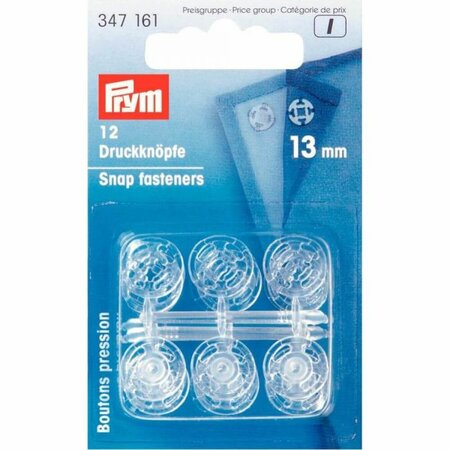 Prym drukknoop rond 13mm - transparant