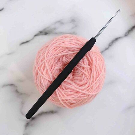 KnitPro Haaknaald staal 1 mm softgrip Zwart
