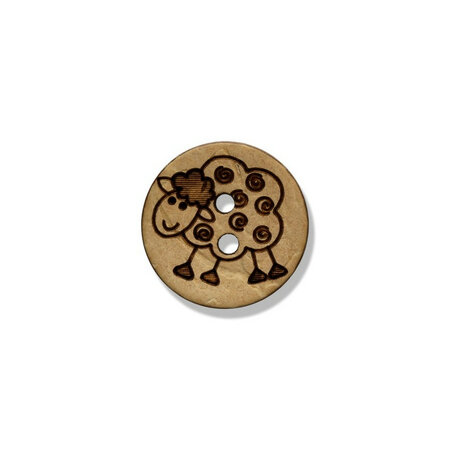Knoop kokosnoot Schaap - 15mm Naturel (24008)