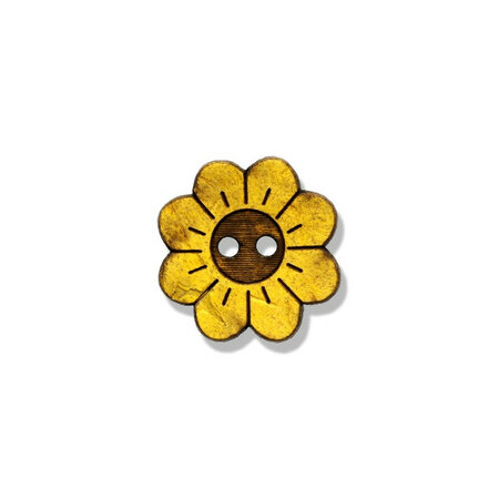 Knoop kokosnoot Bloem - 15mm Geel ( (23051/13)