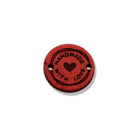 Knoop kokosnoot Handmade - 15mm Rood (21022)