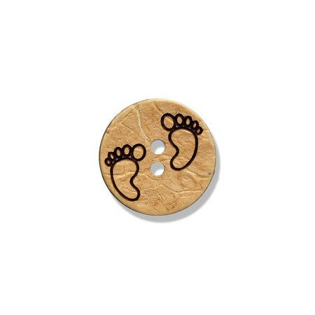 Knoop kokosnoot Voetjes - 15mm Naturel (22038)