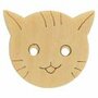 Houten knoop poes gelaserd 13mm